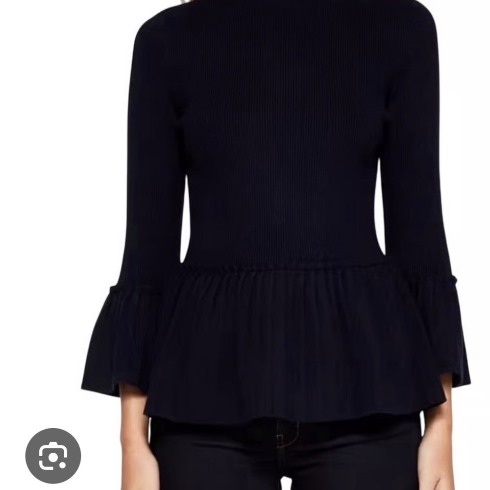 Ted Baker Dark Blue Peplum Top